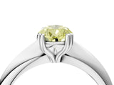 Silver Fancy Yellow Pear  Cut Solitaire Engagement Ring with Tapered Band and Four-Prong Setting 5