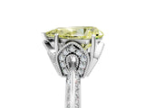 Silver Fancy Yellow Pear Cut Solitaire Split Shank Pave Diamond Engagement Ring with Four-Prong Setting_65