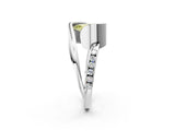 Silver Fancy Yellow Pear Cut Solitaire Tension-Set Diamond Split Shank Ring_8