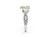 Silver Fancy Yellow Pear Cut Solitaire Twist Pave Diamond Engagement Ring with Prong Setting_68