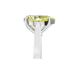 Silver Fancy Yellow Pear  Solitaire Diamond Ring with Four-Prong Setting and Tapered Band 5