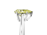 Silver Fancy Yellow Pear  Solitaire Diamond Ring with Split Shank and Four-Prong Setting_17