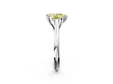 Silver Fancy Yellow Pear  Solitaire Engagement Ring with Six-Prong Setting and Classic Band 2