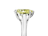Silver Fancy Yellow Pear  Solitaire Engagement Ring with Six-Prong Setting and Classic Band 5