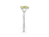 Silver Fancy Yellow Pear  Solitaire Twist Band Ring with Four-Prong Setting_2