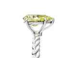 Silver Fancy Yellow Pear  Solitaire Twist Band Ring with Four-Prong Setting_5