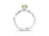 Silver Fancy Yellow Pear  Solitaire Twisted Band with Prong Setting 4