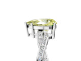 Silver Fancy Yellow Pear  Solitaire Twisted Pave Diamond Ring with Four-Prong Setting_5
