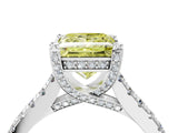 Silver Fancy Yellow Princess  Brilliant Diamond Solitaire with Pavé Band and Four-Prong Setting 5