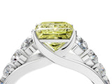 Silver Fancy Yellow Princess Cut Brilliant Diamond Pavé Band with Six-Prong Setting_22