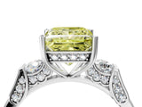 Silver Fancy Yellow Princess Cut Brilliant Three-Stone Pave Band with Four-Prong Setting_10