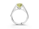 Silver Fancy Yellow Princess Cut Cut Diamond Channel Set Pave Band with Tension Prong Setting_9
