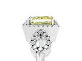 Silver Fancy Yellow Princess Cut Cut Halo Diamond Infinity Band with Four-Prong Setting_11