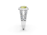 Silver Fancy Yellow Princess Cut Cut Halo Split Shank Prong Set Ring_8