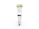 Silver Fancy Yellow Princess Cut Diamond Channel Set Solitaire Ring with Four-Prong Setting_38