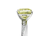 Silver Fancy Yellow Princess Cut Diamond Engagement Ring with Side Stone Accents and Four-Prong Setting_5