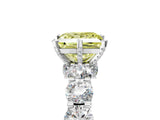Silver Fancy Yellow Princess Cut Diamond Side Stone Engagement Ring with Four-Prong Setting_18