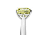 Silver Fancy Yellow Princess Cut Diamond Solitaire Engagement Ring with Cathedral Setting and Four-Prong Mount_5