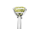 Silver Fancy Yellow Princess Cut Diamond Solitaire Engagement Ring with Classic Band and Four-Prong Setting_17