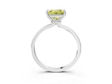 Silver Fancy Yellow Princess Cut Diamond Solitaire Ring with Classic Band and Four-Prong Setting_9