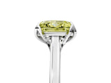 Silver Fancy Yellow Princess Cut Diamond Solitaire Ring with Flower Prong Setting and Classic Band_25