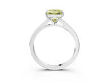 Silver Fancy Yellow Princess Cut Diamond Solitaire Ring with Pavé Band and Prong Setting_15