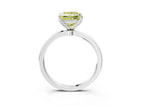 Silver Fancy Yellow Princess Cut Diamond Solitaire Ring with Thin Band and Prong Setting_3