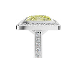 Silver Fancy Yellow Princess Cut Halo Bezel Diamond Pave Band Ring_11