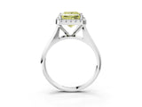 Silver Fancy Yellow Princess  Cut Halo Solitaire Engagement Ring with Square Band and Four-Prong Setting_27