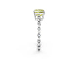 Silver Fancy Yellow Princess Cut Solitaire Diamond Ring with Infinity Twist Band and Four-Prong Setting_8
