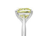 Silver Fancy Yellow Princess Cut Solitaire Diamond Ring with Six-Prong Setting and Classic Band_24