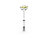 Silver Fancy Yellow Princess  Solitaire Diamond Ring with Four-Prong Setting and Tapered Band 2