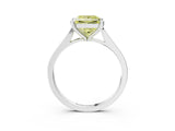 Silver Fancy Yellow Princess  Solitaire Diamond Ring with Four-Prong Setting and Tapered Band 3