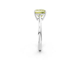 Silver Fancy Yellow Princess  Solitaire Diamond Ring with Split Shank and Four-Prong Setting_14