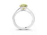Silver Fancy Yellow Princess  Solitaire Diamond Ring with Split Shank and Four-Prong Setting_15