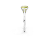 Silver Fancy Yellow Princess  Solitaire Engagement Ring with Four-Prong Setting and Classic Band 2