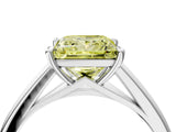 Silver Fancy Yellow Princess  Solitaire Engagement Ring with Four-Prong Setting and Classic Band 4