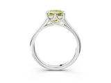 Silver Fancy Yellow Princess  Solitaire Engagement Ring with Six-Prong Setting and Classic Band 4