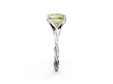 Silver Fancy Yellow Princess  Solitaire Twist Band Six-Prong Setting 3
