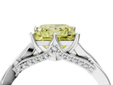 Silver Fancy Yellow Princess  Solitaire Twist Band Six-Prong Setting 5