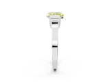 Silver Fancy Yellow Radiant Cut Brilliant Solitaire Diamond Ring with Channel Set Band and Bar Prong Setting_8