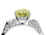 Silver Fancy Yellow Radiant Cut Brilliant Three-Stone Pave Band with Four-Prong Setting_10