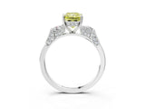 Silver Fancy Yellow Radiant Cut Brilliant Three-Stone Pave Band with Four-Prong Setting_9