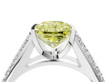 Silver Fancy Yellow Radiant Cut Cut Diamond Channel Set Pave Band with Tension Prong Setting_10