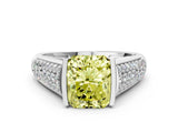 Silver Fancy Yellow Radiant Cut Cut Diamond Channel Set Pave Band with Tension Prong Setting_6