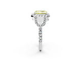 Silver Fancy Yellow Radiant Cut Cut Diamond Halo Engagement Ring with Open Split Pavé Band_8
