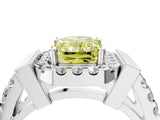 Silver Fancy Yellow Radiant Cut Cut Halo Split Shank Prong Set Ring_10