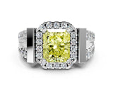 Silver Fancy Yellow Radiant Cut Cut Halo Split Shank Prong Set Ring_6