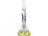 Silver Fancy Yellow Radiant Cut Diamond Engagement Ring with Side Stone Accents and Four-Prong Setting_48