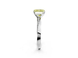 Silver Fancy Yellow Radiant Cut Diamond Engagement Ring with Side Stone Accents and Four-Prong Setting_50